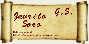 Gavrilo Soro vizit kartica